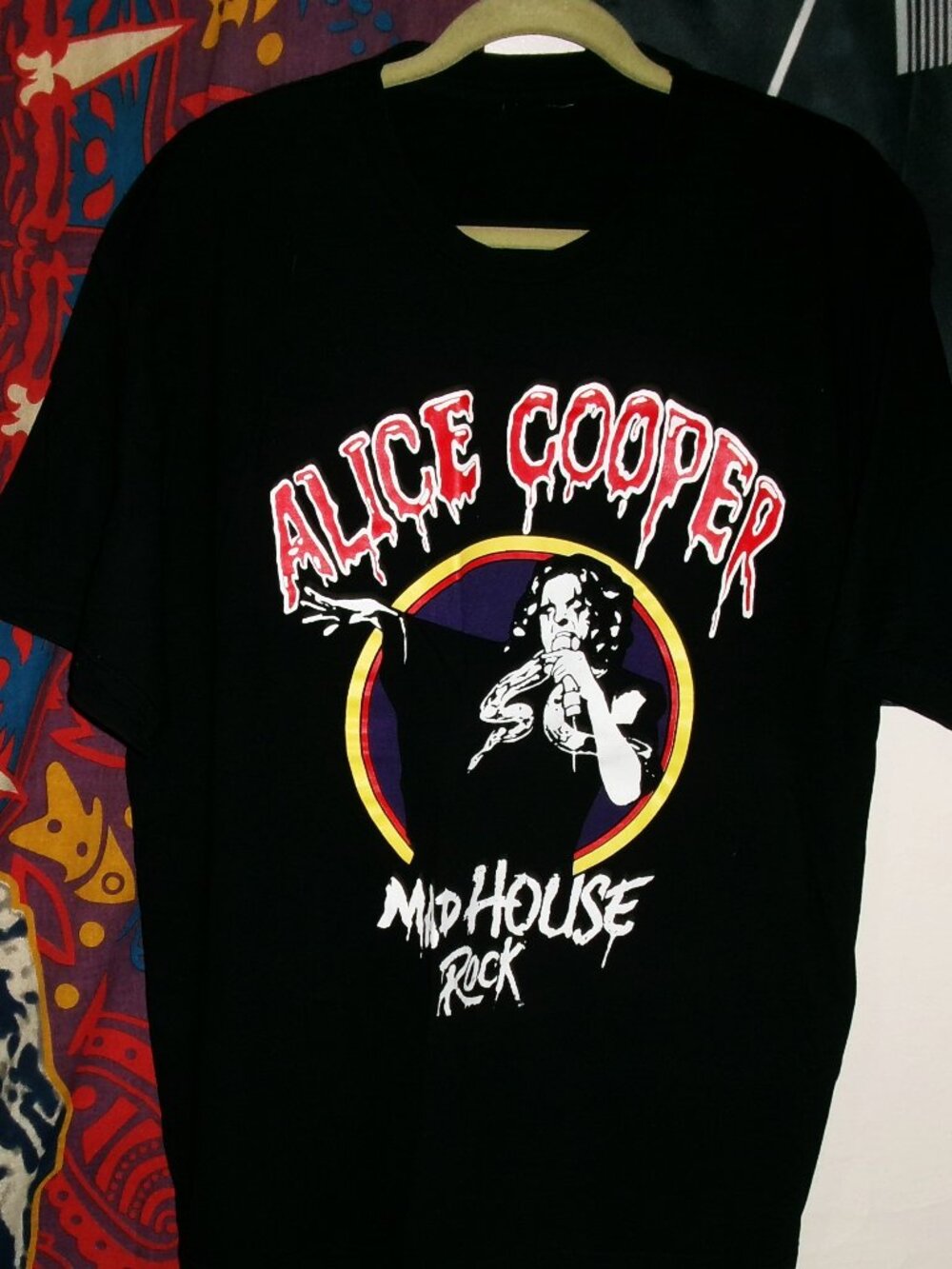 alice cooper mad house rock 2xl unisex tee - shock glam killer trash hey stoopid